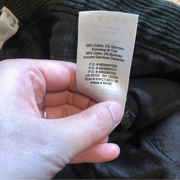 Aritzia Wilfred Free Dark Green Corduroy Pants - Picture 6 of 9